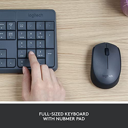 Logitech MK235 Wireless Keyboard and Mouse Combo for Windows, 2.4 GHz Wireless Unifying USB Receiver, 15 FN Keys, Long Bat...