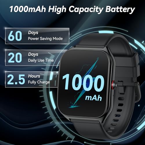 AI Smart Watch for Men Women with ChatGPT, 1000mAh Fitness Tracker 60-Day Standby Time, 1.96" HD SmartWatch with 200+ Spor...