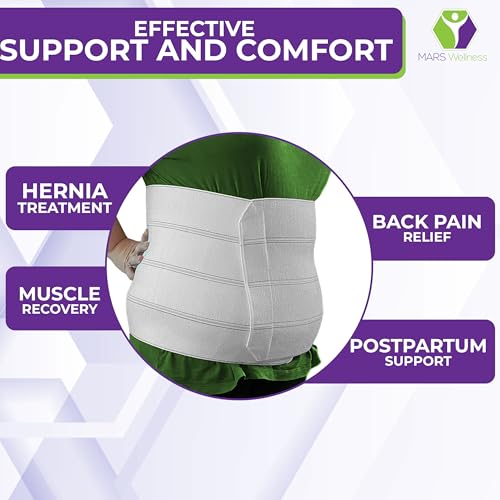 MARS WELLNESS Premium Plus Size Bariatric Abdominal Binder - 12" 4 Section/Panel - Bariatric Binder Abdominal Brace for Me...