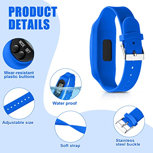Geyoga 24 Pcs Pedometer for Walking Steps and Miles Pedometer Watch Silicone Steps Tracker Running Bracelet Ankle Step Cou...