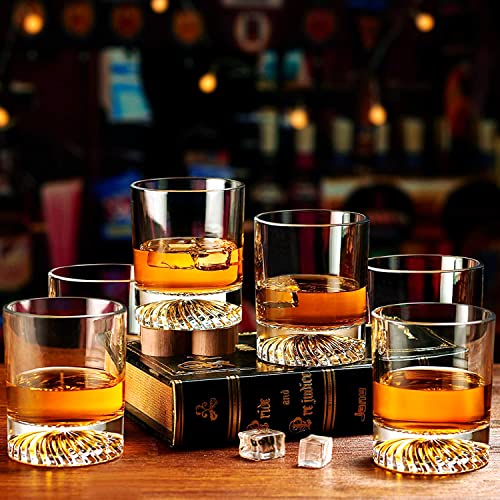 OPAYLY Whiskey Glasses Old Fashioned Glasses Set of 6 12oz Rocks Glasses Gift for Men Women Drinking Bourbon Scotch Cockta...