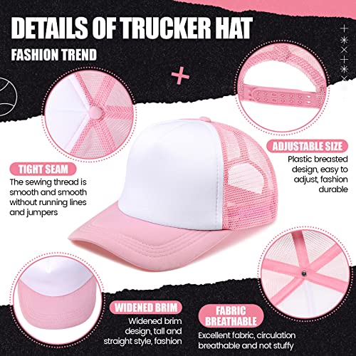 10 Pcs Sublimation Blank Trucker Hats Bulk Mesh Baseball Cap Polyester Mesh Trucker Hat for Men and Women