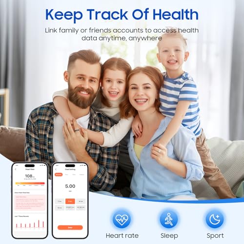 prxxhri Smart Health Ring, Featuring Stress and Sleep Monitoring Functions, Compatible with iOS and Android, Waterproof Fi...