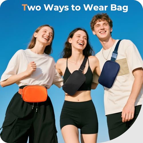 Cwualo Belt Bag Zipper Fanny Pack Crossbody Bags for Women,Fashion Nylon Waist Packs, Water Repellent Two Way wear with Ad...