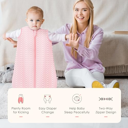 SWEET DOLPHIN 3 Pack Baby Sleep Sack - 100% Cotton 2-Way Zipper TOG 0.5 Infant Wearable Blanket, Newborn Essentials