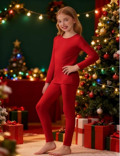 Arshiner Girls Clothes 2 Piece Fall Outfits Slim Long Sleeve Shirt and Leggings Set Kids Thermal Underwear sets