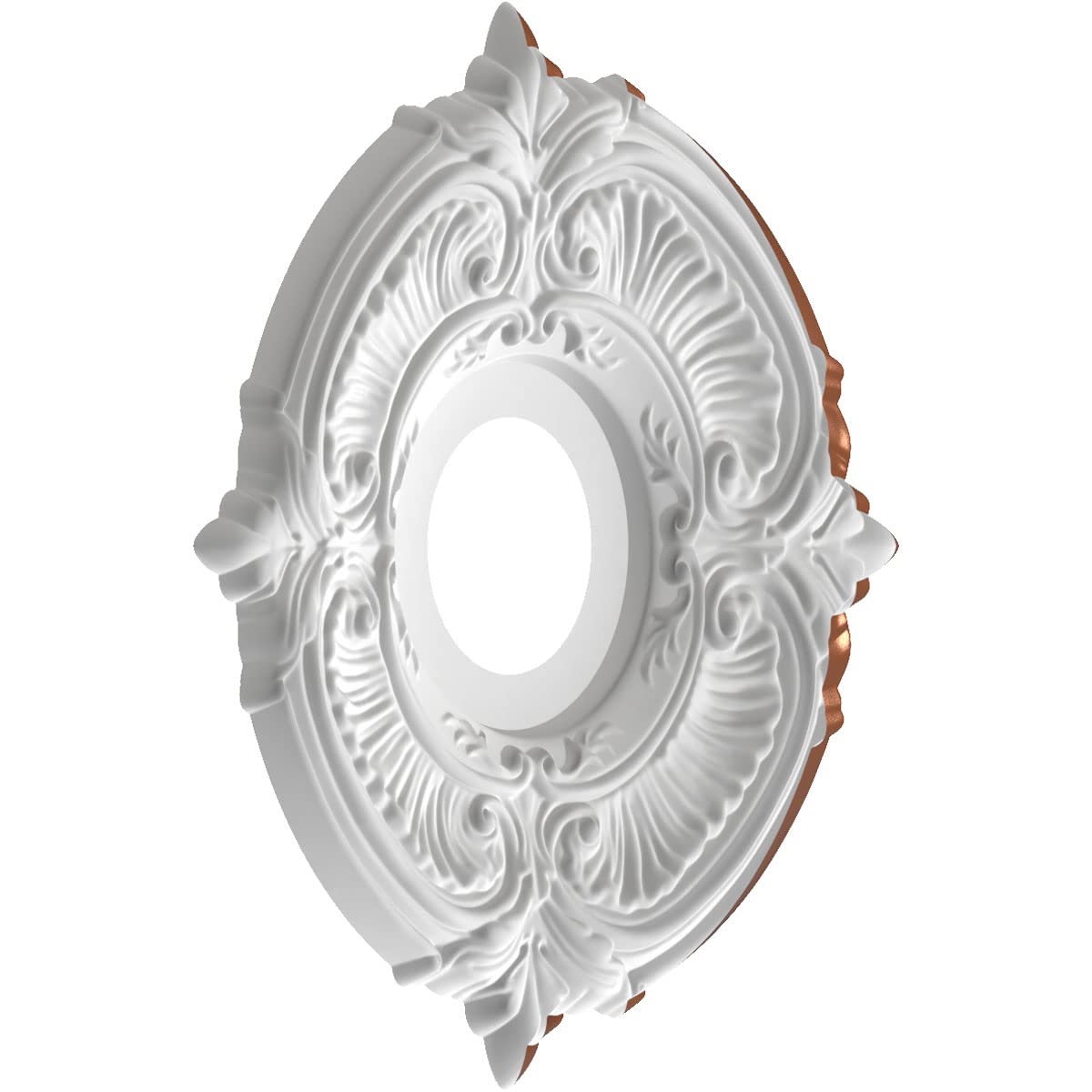 Ekena Millwork Cmp13Atbco Attica Thermoformed Pvc Ceiling Medallion (Fits Canopies Up To 5), 13Od X 3 1/2Id X 3/4P, Bright Coat