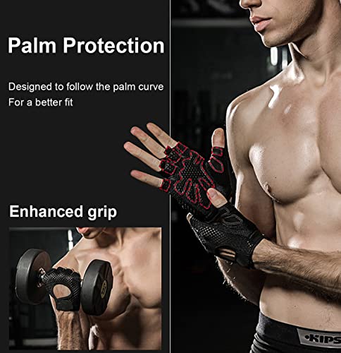 SUJAYU Workout Gloves for Women & Men, Gym Gloves Weight Lifting Gloves for Men, Mens Workout Gloves Fitness Gloves