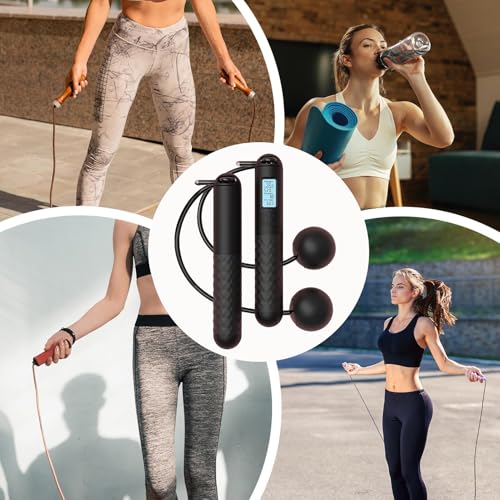 Skipping Ropes Without Rope Fitness Training Digital Counting Rope Heavy Jump Ball for Women Suitable for Women Outdoor Tr...