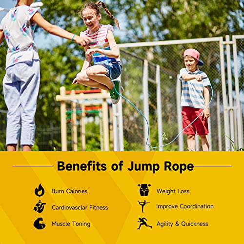 AIO EYEUY 10 Pack Adjustable Jump Rope for Fitness and Exercise-PVC Skipping Rope for Men,Women and Kids-Tangle-Free for K...