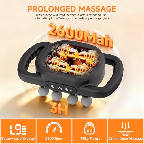 TenSine 12 Head Massage Gun Deep Tissue,Cordless Electric Massager with 9 Levels 9 Modes,Back Massager Tool for Neck/Shoul...