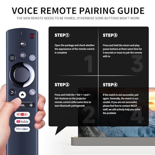 WDZP New Voice Replacement Remote Control fit for GooDee Smart 4K Projector YG600-Movin