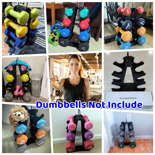 Weight Rack for Dumbbells,A-Frame Dumbbell Rack Stand Only, Alloy Steel Dumbbells Storage Rack with Handle for Home Gyms W...