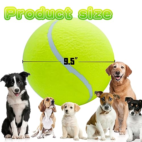 Banfeng Big Tennis Ball for Dogs, Giant Dog Tennis Ball Toy Large Outdoor Sports Gift for Small Medium Large Dog (Yellow, ...