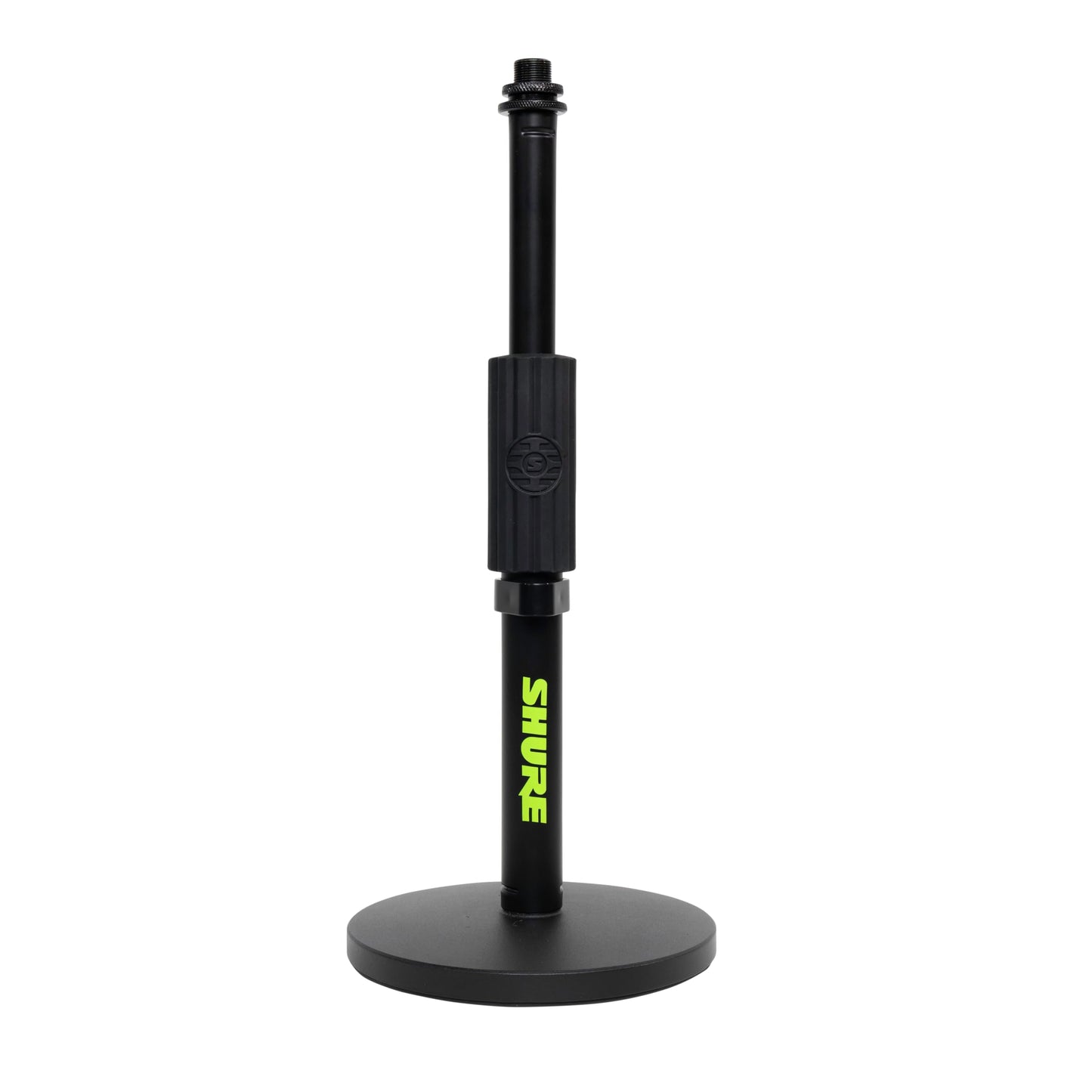 Shure by Gator Round Base Desktop Mic Stand with Standard Height-Adjustable Twist Clutch and 6 Base; (SH-DESKTOP1), Black