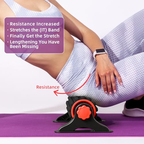 XL IT Band Firm Foam Roller with Resistance Holder - 17 inches - Exercise Roller for IT Band Issues, Deep Tissue Muscle Ma...