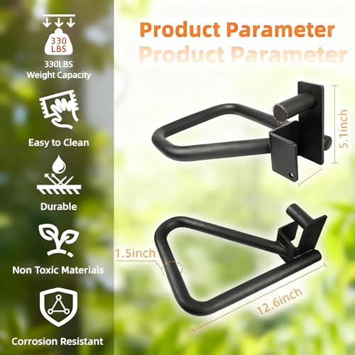 Dual Grip Dip Bars Attachment for 2x2 Power Rack & Squat Rack, Heavy Duty Pair for Pull Ups, Push Ups, Triceps & Chest Wor...