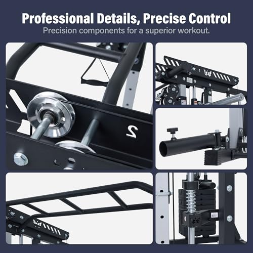 Major Fitness Drone MAX V Smith Machine with Weight Stacks, All-in-One Home Gym Squat Rack--2500LB Capacity, Dual LAT Pul...