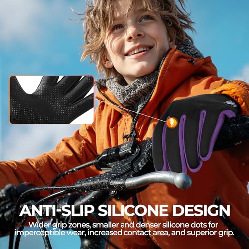 rivmount Kids Warm Winter Gloves Touchscreen Water-Resistant Cycling Running Skiing in Outdoor Cold Weather for Boy Girl