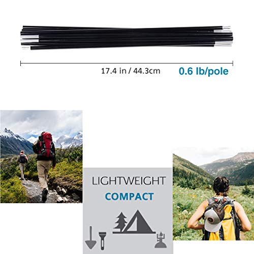 BRILLIANCE4U Aluminum Tent Poles Replacement, Fits Both Female and Male Ends, Lightweight Tent Pole Repair Kit, 7001 Alumi...