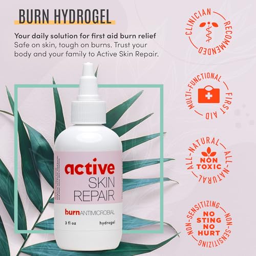 Active Skin Repair First Aid Skin Healing Burn Hydrogel - Natural, Non-Toxic, & No Sting Burn Ointment with Hypochlorus Ac...