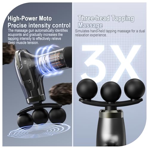 HISBO Massage Gun with Upgraded Extension Handle, Massage Gun Deep Tissue - Back Massager for Pain Relief Deep Tissue, Mus...