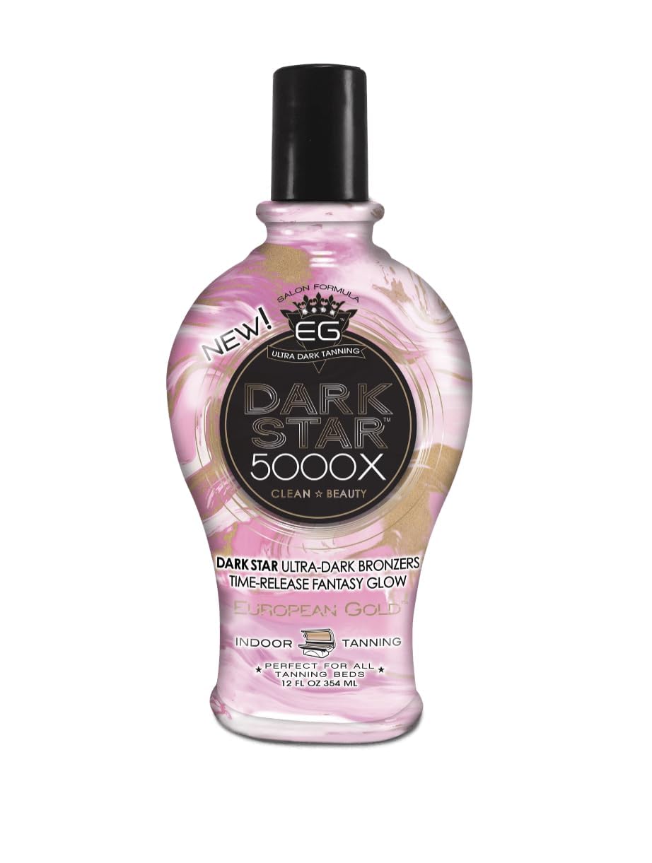 European Gold Dark Star 5000X Indoor Tanning Lotion for Tanning beds, 12 fl oz