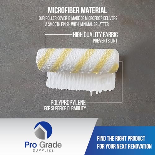 Pro Grade - Paint Roller Covers - 1/2 X 9 Inch Microfiber 6 Pack