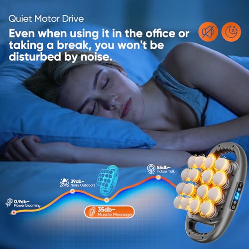 PEMUCEN 16 Head Massage Gun Deep Tissue, Quiet Back Massager for Pain Relief Deep Tissue with 9 Modes and 9 Intensities fo...