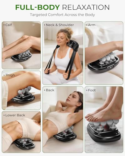 16-Head Massage Gun Deep Tissue with Hand Straps, Electric Muscle Massager with 99 Adjustable Intensities & 9 Modes, Percu...