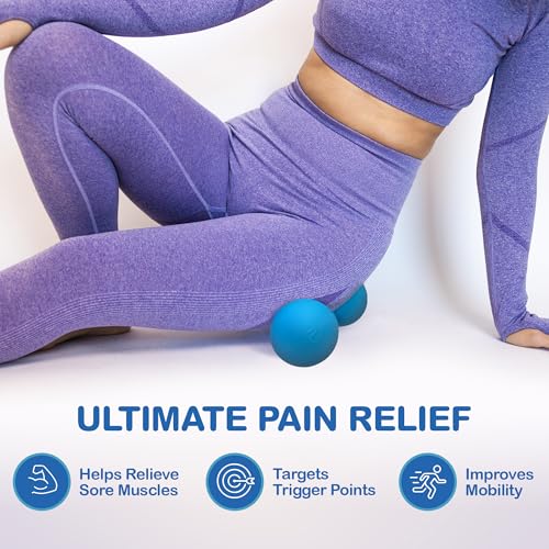 Peanut Massage Ball - Double Lacrosse Massage Ball & Mobility Ball for Physical Therapy - Deep Tissue Massage Tool for Myo...
