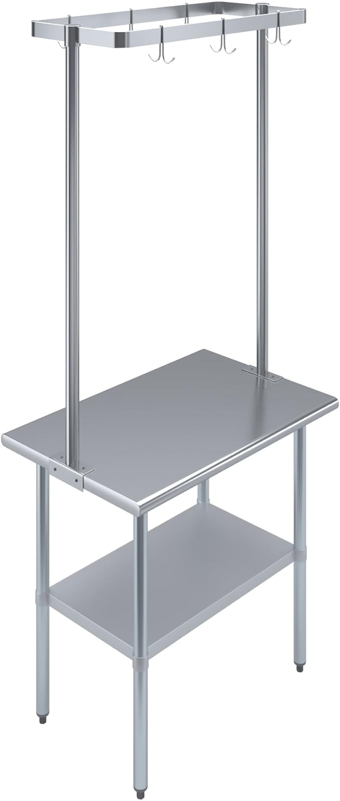 AmGood 36 in. Stainless Steel Table-Mounted Pot Rack With 6 Hooks