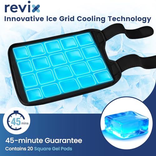REVIX Knee Ice Pack Wrap, 45-Minute Long-Lasting Ice Pack for Knees with Ice Grid Gel Design, Reusable Gel Ice Wrap, Cold ...