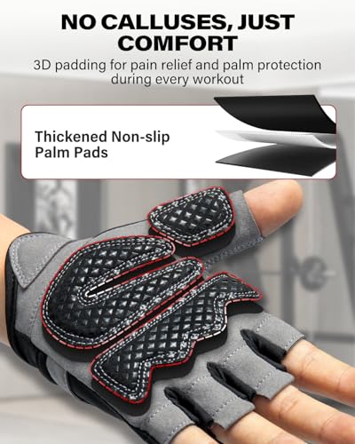 VINSGUIR Workout Gloves for Men and Women, Weight Lifting Gloves with Excellent Grip, Lightweight Gym Gloves for Weightlif...