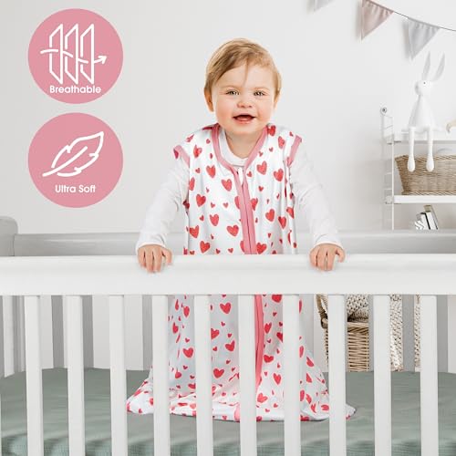 BSTOPPT 3 Pack Baby Sleep Sack 0-6 Months 100% Rayon Cotton Baby Sleeping Bag 2-Way Zipper Toddler Wearable Blankets Comfy...