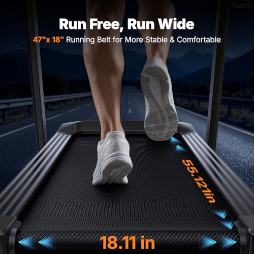 MERACH Treadmill with 15/18% Auto Incline, 55"/47"x18"/19" Wide Belt Treadmills, 0.5-8.7MPH/10MPH 3.5HP Brushless Incline ...