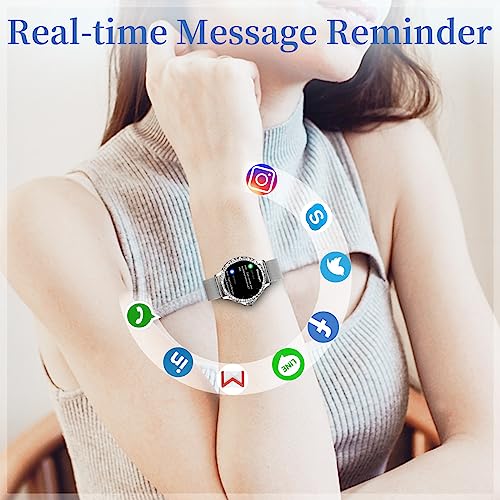 Fitoncloud Smart Watches for Women, 1.3”HD Fitness Tracker with Blood Pressure/Heart Rate Monitor, Bluetooth 5.2 Make Call...