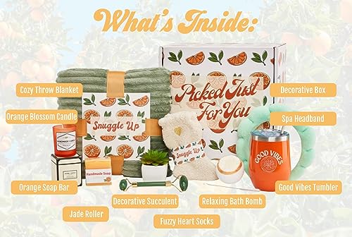 Get Well Soon Pre Made Gift Baskets for Women – Self Care Spa, Care Package with Blanket, Relaxing Collection, Cozy Kit, B...
