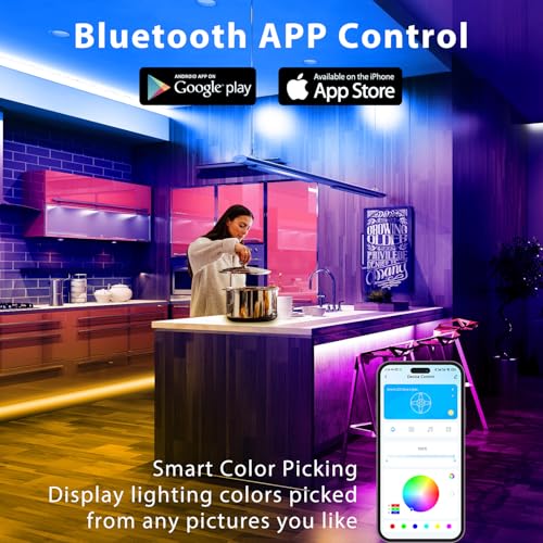 DAYBETTER LED Strip Lights 150 ft, Smart LED Lights for Bedroom, Bluetooth Led Light Strips with Remote, App Control, DIY ...