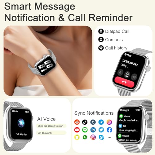 GADIXY Smart Watches for Men Women(Answer/Make Calls),7 Day Battery Fitness Tracker Watch SpO2/HR/Sleep/BP,120+ Sports Act...