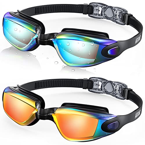 Aegend Swim Goggles, 2 Pack Swimming Goggles No Leaking Adult Men Women Youth