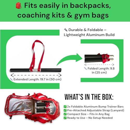 BOARDEE Bump-Pass Volleyball Training Kit - Foldable Lightweight Aluminum Sticks for Correcting Bump-Pass, Passing Practic...