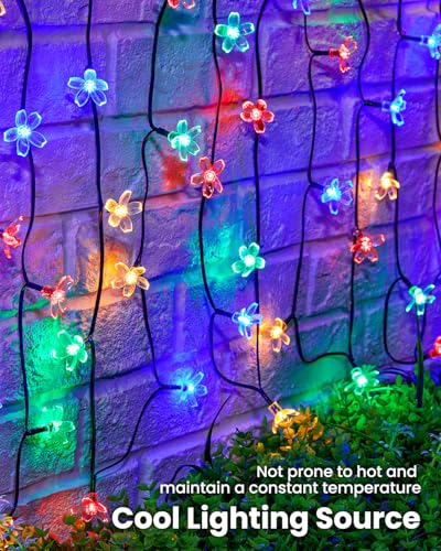 Brightown 60 LED Flower Solar String Lights Outdoor Waterproof Fairy Lights for Garden Yard Fence Patio Christmas Tree Wed...