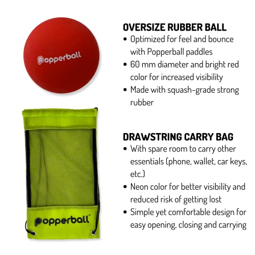 Popperball Paddle Sport: Portable Yard Game for Beach, Park, Backyard | 2 Versions Available: Court Set & Practice Set