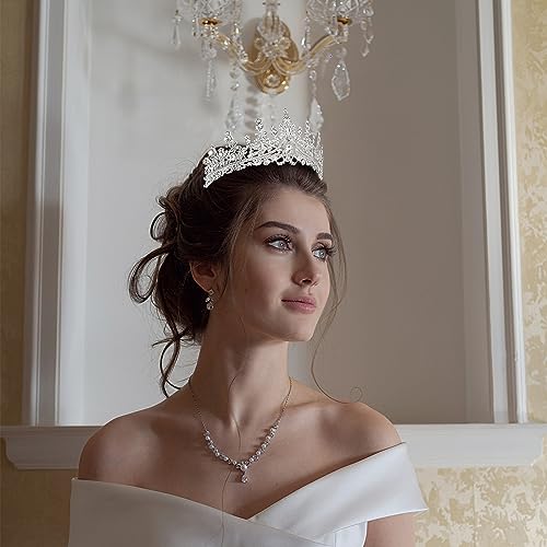CURASA Silver Tiara and Crowns for Women Crystal Queen Crown, Wedding Tiaras for Bride Princess Crown Headpiece for Bridal...
