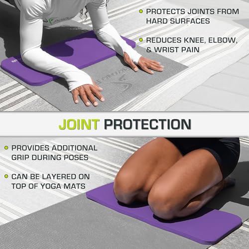 ProsourceFit Extra Thick Yoga Knee Pad and Elbow Cushion 15mm (5/8”) Fits Standard Mats for Pain Free Joints in Yoga, Pila...