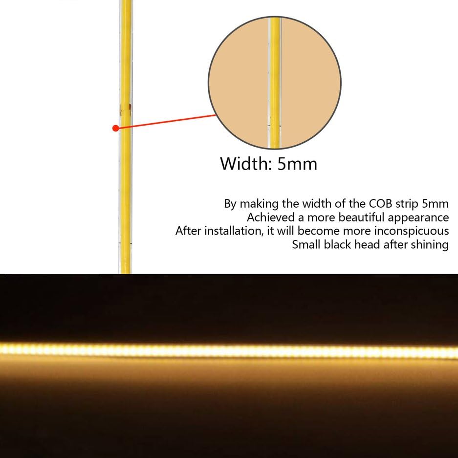 Mdee?Type C Cob Tape Light Led Strip.9.84Ft/3M- Flexible 5Mm Hidden Dc 5V Led Tape With 320 Leds/M For Pink Lighting. Cuttable  Shapeable  Type C Powered. Ideal For Kitchen
