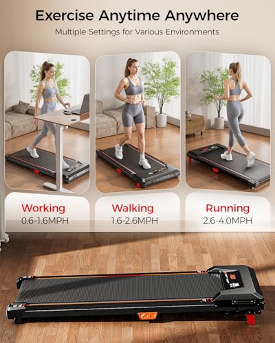 Walking Pad with Incline,XBD Under Desk Treadmill for Home Small Office,2.5HP Low Noise Portable Treadmill with 330 Lbs Ca...