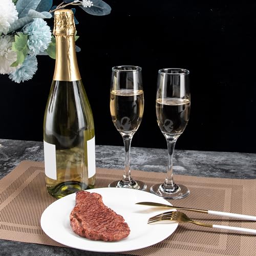 UMEIED Set of 16 Champagne Glasses, Champagne Flutes with Classic Shape, Long stem Sparkling Wine glasses for Wedding, Res...