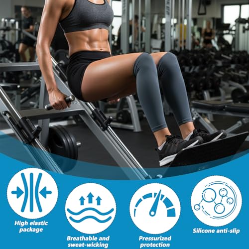 3 Pairs Calf Compression Sleeve for Men and Women, Lightweight Footless Socks, Calf Sleeves with Anti Slip Silicone Strips...